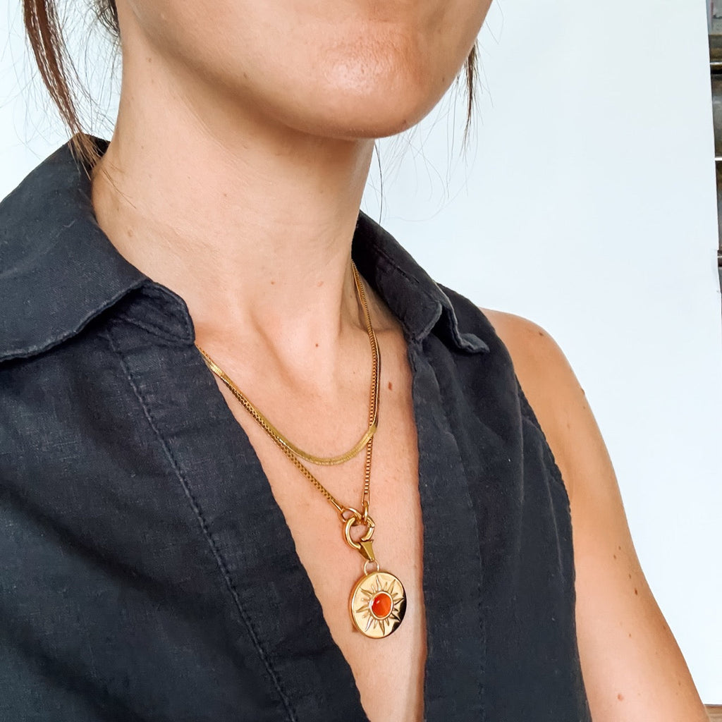 Amber Sun Necklace Charm