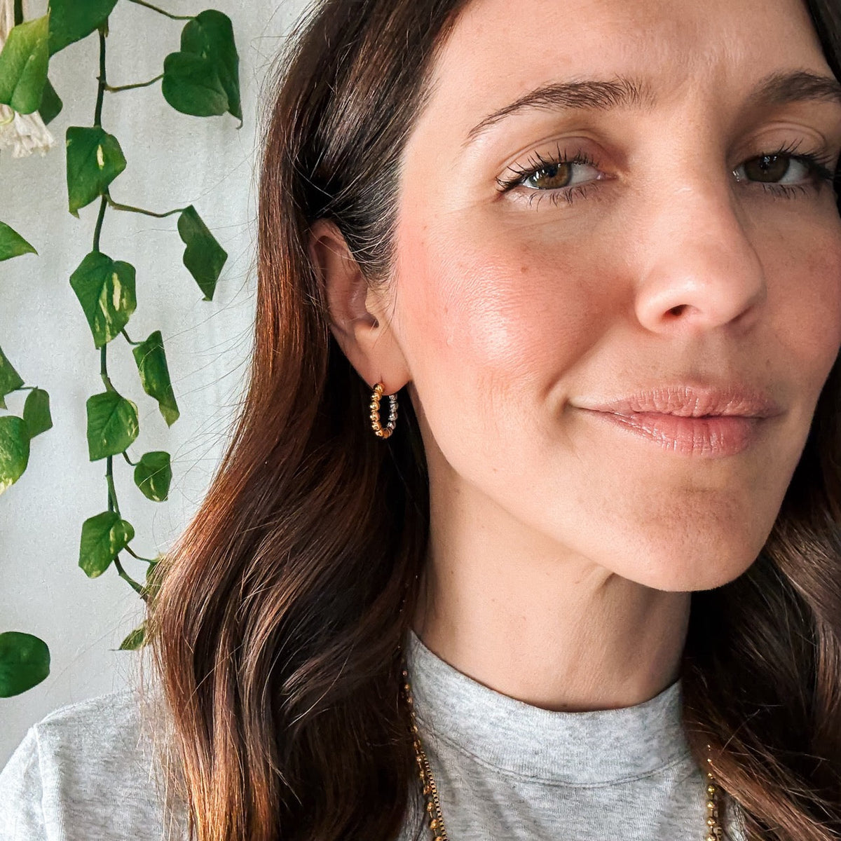 Ball Chunky Huggie Hoop Earrings