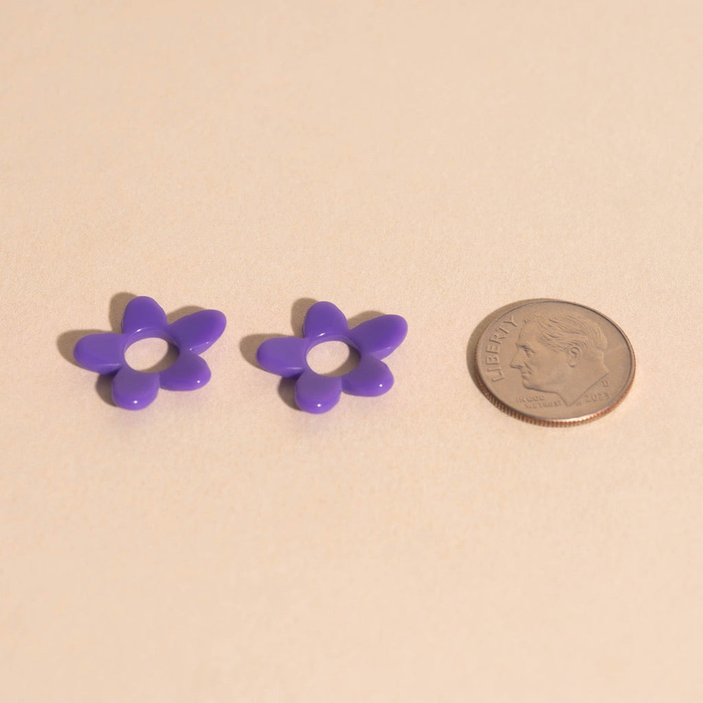 Acrylic Flower Chunky Huggie Hoop Charms