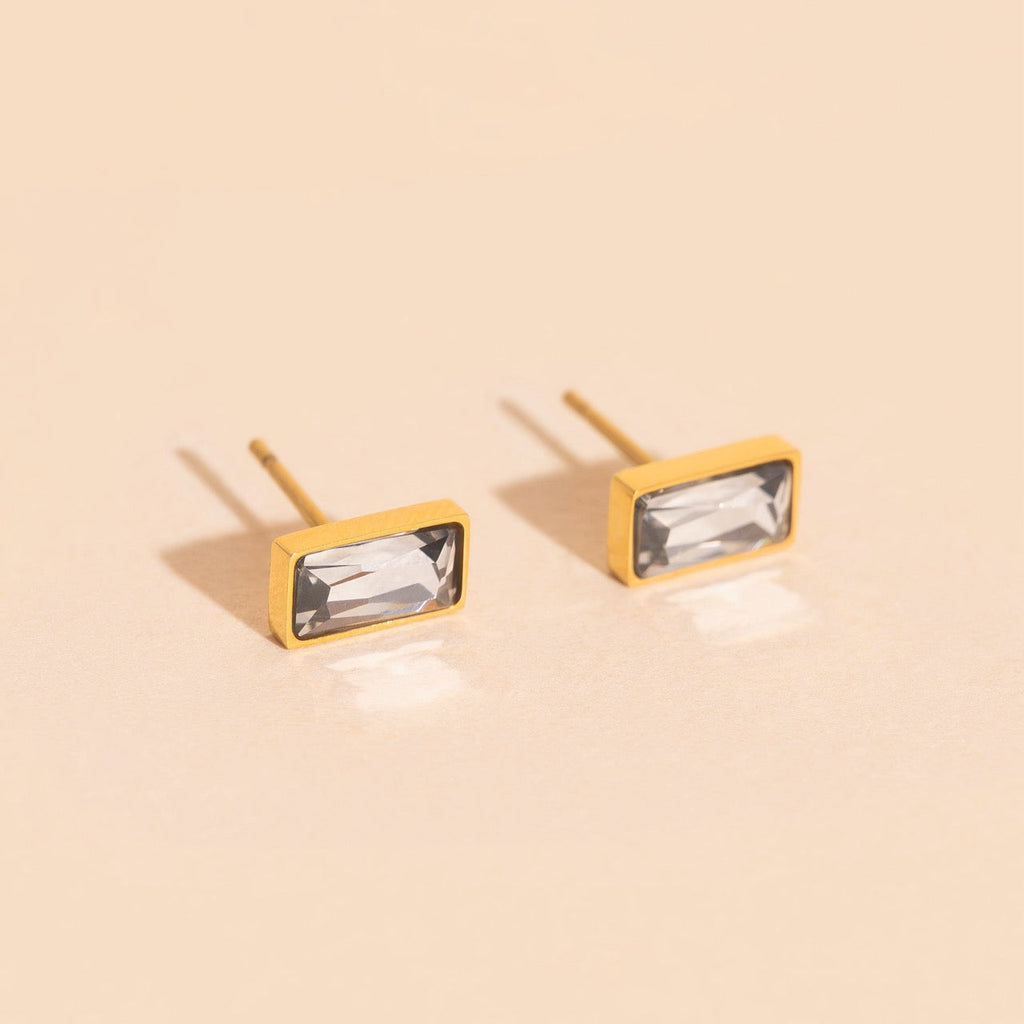 April Birthstone Stud Earrings